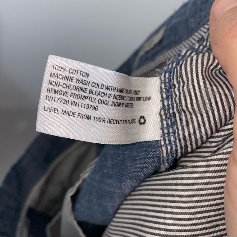 GOODFELLOW Mens 30 Blue Chambray Linden Short 10.5" Casual Chino Shorts FF10 - Picture 5 of 8